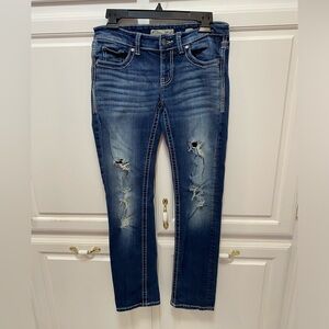 BKE Stella Distressed Bootcut Denim Blue Jeans Women’s Size 28
